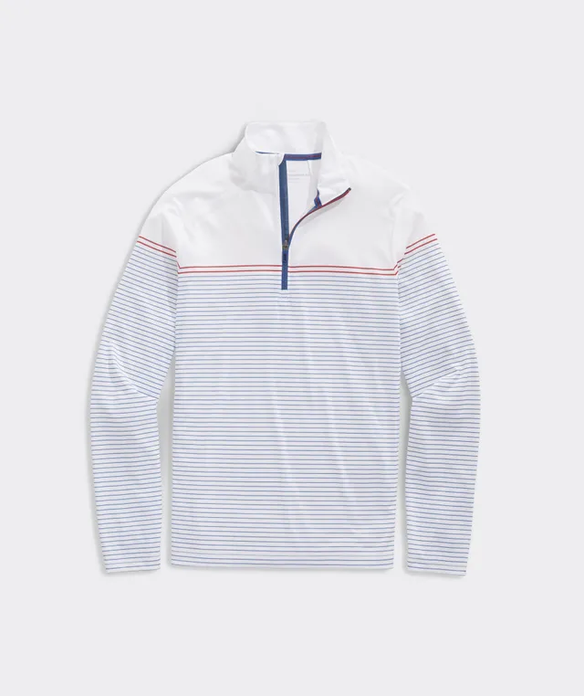 Men's Vineyard Vines White Houston Astros Sankaty Quarter-Zip Sweatshirt