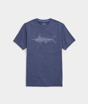 Marlin Outline Short-Sleeve Harbor Performance Tee