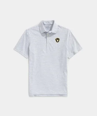 Milwaukee Brewers Winstead Stripe Sankaty Polo