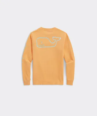 Boys' Garment-Dyed Vintage Whale Long-Sleeve Pocket Tee