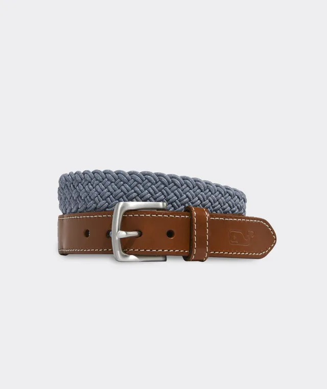 Shop Flat Braided Leather Belt at vineyard vines