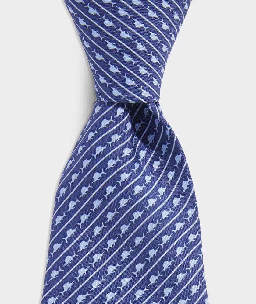 Boys' Micro Sailfish Stripe Printed Tie