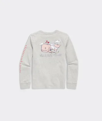 Kids' Cupid Whale Long-Sleeve Pocket Tee