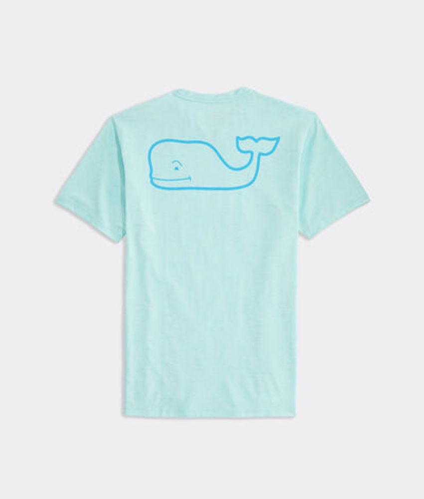 Vineyard Vines Whale Logo Short-Sleeve Harbor Performance T-Shirt (Crystal  Blue Heather) (Size