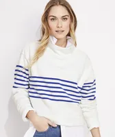 Striped Funnel-Neck Pullover