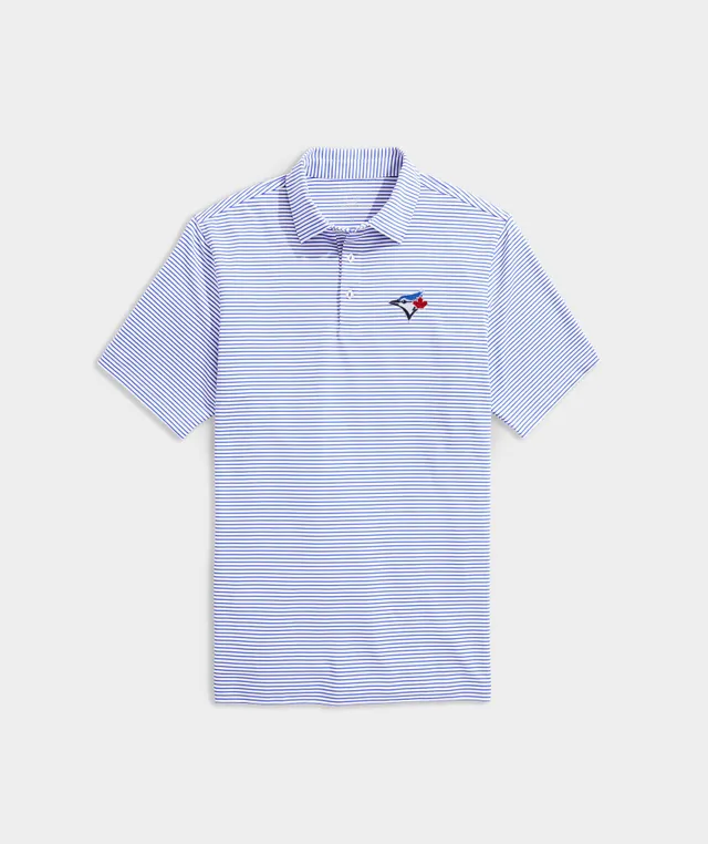 Shop Toronto Blue Jays Bradley Stripe Sankaty Polo at vineyard vines