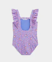 Girls' Katama Tile Ruffle One-Piece