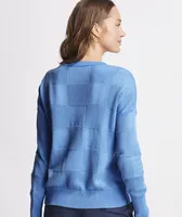 Garment Dye Cotton Patchwork Crew Sweater