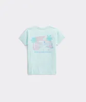 Girls' Beach Scene Short-Sleeve Pocket Tee