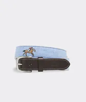 Kentucky Derby Run for the Roses Embroidered Canvas Club Belt