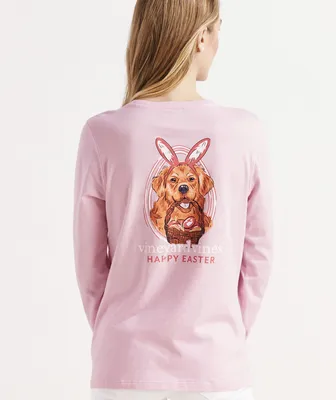 Easter Dog Long-Sleeve Pocket Tee