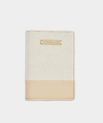 Textured Canvas Passport Holder