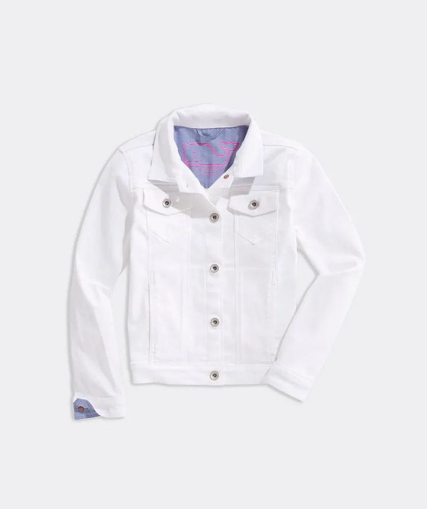 10 innovative wardrobe staples that make getting ready easier | White denim  jacket, Girls jacket, Jean jacket for girls