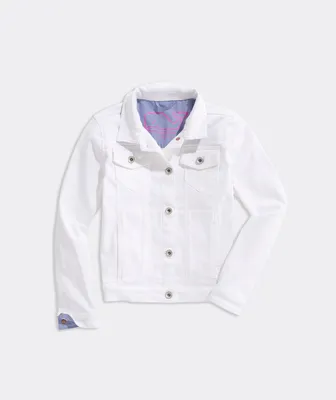 Girls' White Denim Jacket