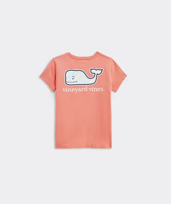 Girls' Cay Floral Whale Fill Short-Sleeve Pocket Tee