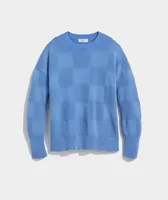 Garment Dye Cotton Patchwork Crew Sweater