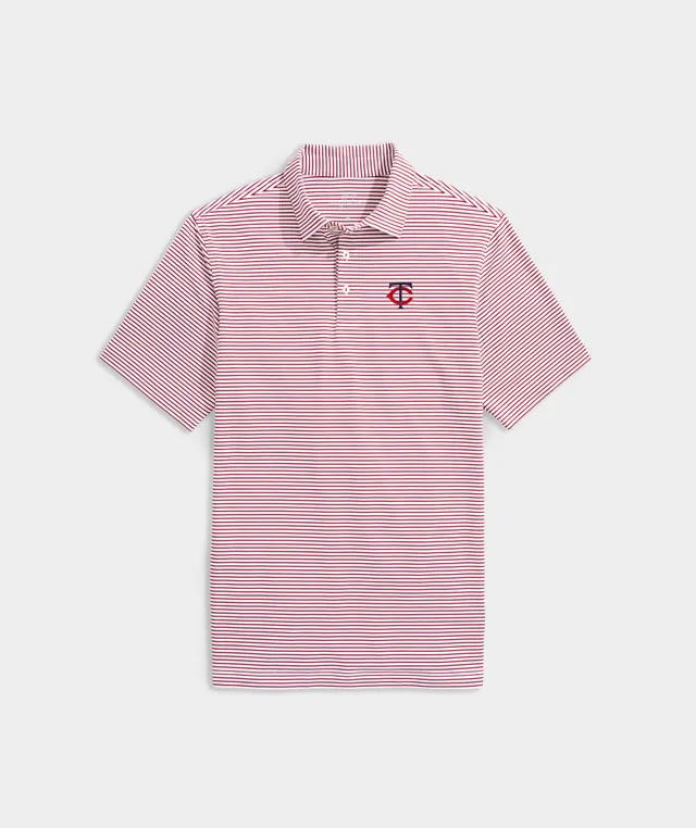 Houston Astros Vineyard Vines Bradley Stripe Polo - Pink/White