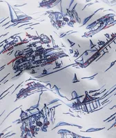 Stretch Poplin Short-Sleeve Edgartown Scenes Shirt