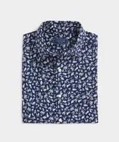 Stretch Poplin Short-Sleeve Harbour Toss Print Shirt