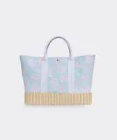 Cay Floral Wicker Bottom Tote