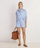 Poplin Striped Tie-Waist Short