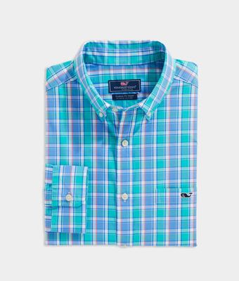 Vineyard Vines Red, Blue & Green Plaid Shirt