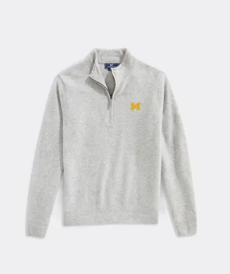 University Of Michigan Cat Cay Cashmere Quarter-Zip