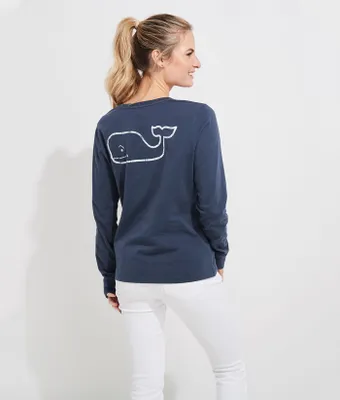 Long-Sleeve Vintage Whale Pocket Tee