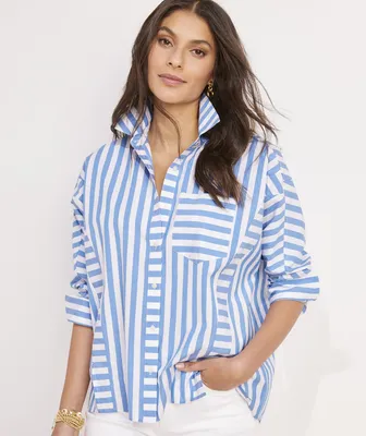 Poplin Striped Weekend Button-Down