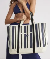 Printed Stripe Canvas Tote