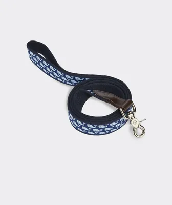 Vineyard Whale Leather Canvas Club Dog Leash