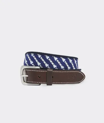 Kentucky Derby Boys' Horseshoe Stripe Canvas Club Belt