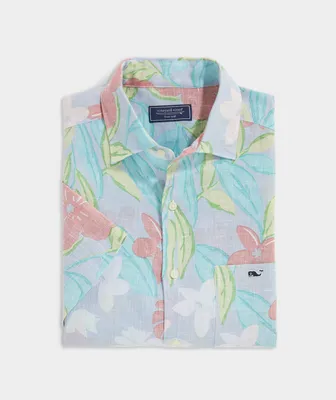 Linen Short-Sleeve Dunmore Floral Shirt