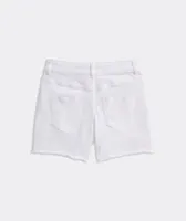 Girls' White Denim Cut-Off Shorts