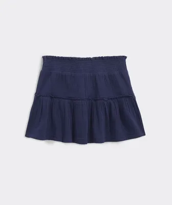 Girls' Seastitch Gauze Smocked Skirt