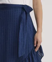 Swiss Dot Tie-Waist Maxi Skirt