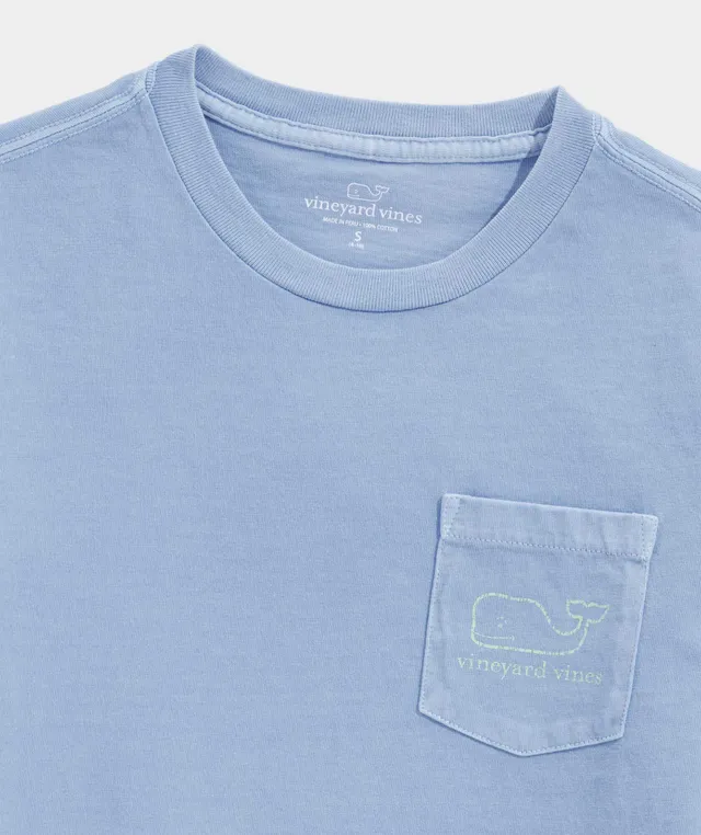 Vineyard Vines Tailgating Football Whale Blue L/S Pocket T-Shirt Men's Small