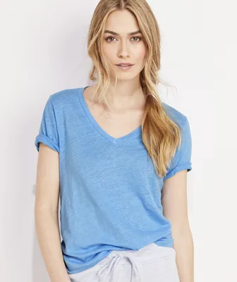 Linen V-Neck Tee