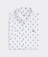 Boys Sailboat Micro Printed Short Sleeve Shirt