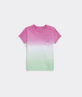 Girls' Watermelon Dip Dye Short-Sleeve Pocket Tee