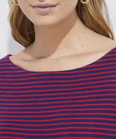 Striped Boatneck Simple Tee