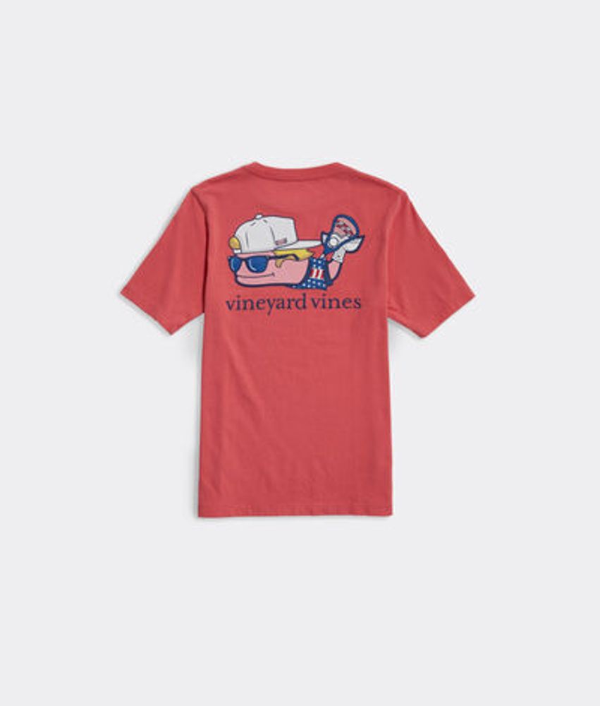 Vineyard Vines Boys' Lax Bro Whale Short-Sleeve Pocket T-Shirt (Red) (Size