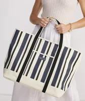 Printed Stripe Canvas Tote