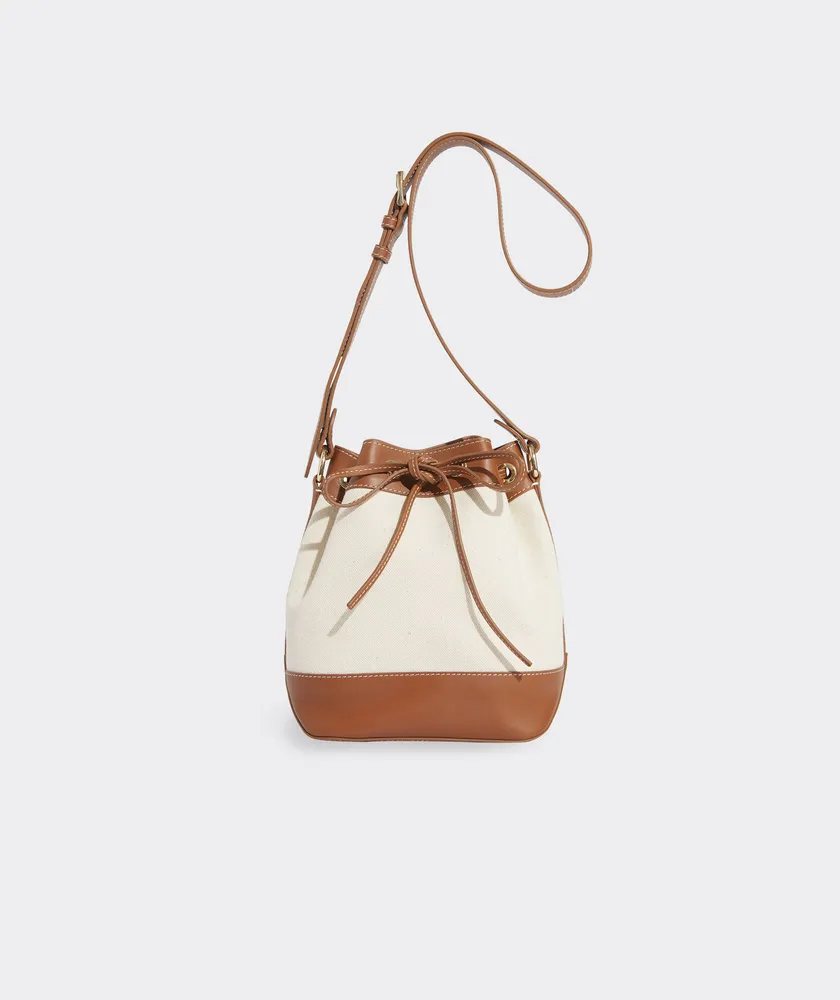 Flecked Canvas Bucket Bag