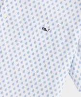 Stretch Poplin Short-Sleeve Leaf Tile Shirt