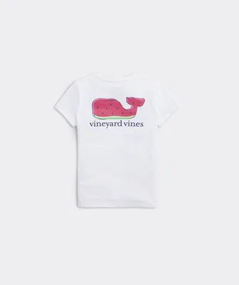 Girls' Watermelon Whale Short-Sleeve Pocket Tee