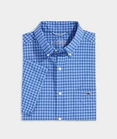 On-The-Go Lightweight Short-Sleeve Gingham Shirt