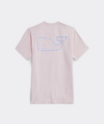 Garment-Dyed Whale Outline Short-Sleeve Pocket Tee