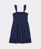 Girls' Katama Tile Ruffle Smocked Dress