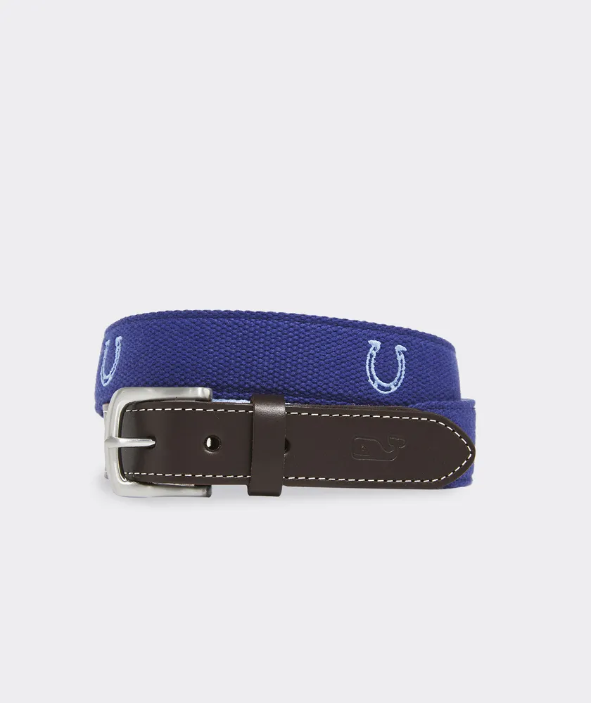 Kentucky Derby Lucky Embroidered Canvas Club Belt